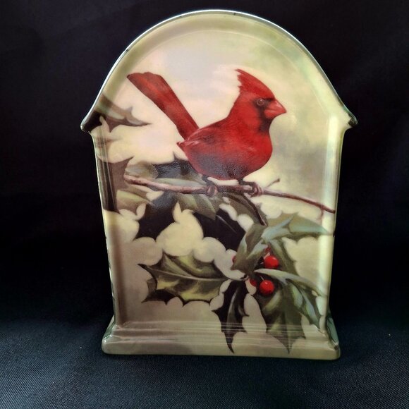Vintage Hartman Brothers Cardinal in Holly Branch Mantel Porcelain Clock Granny - Picture 3 of 6